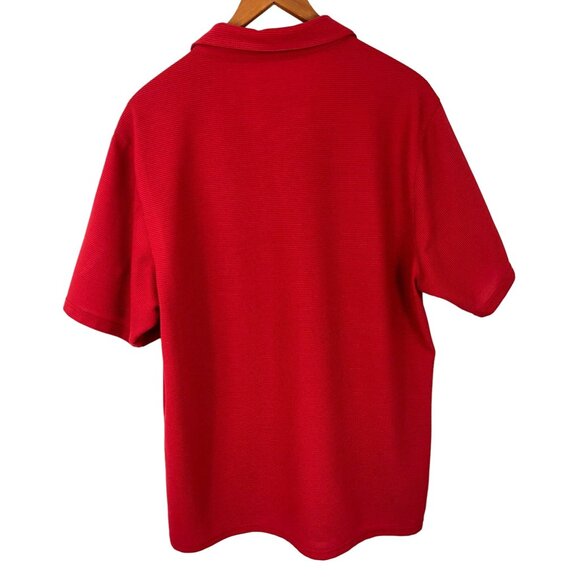 Ohio State Buckeyes Men's Size Large Red Waffle Knit Polo Shirt Campus Classics - Picture 2 of 7